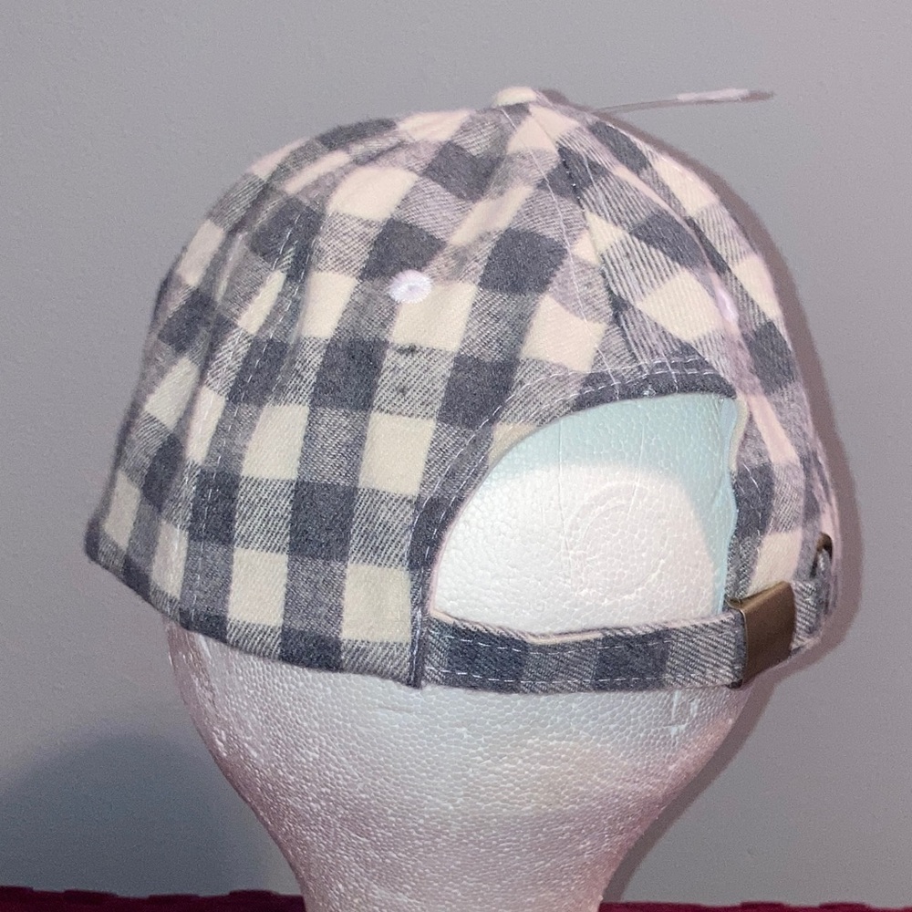Women’s Cocus Pocus Gray Buffalo Plaid Casual Hat… - image 4
